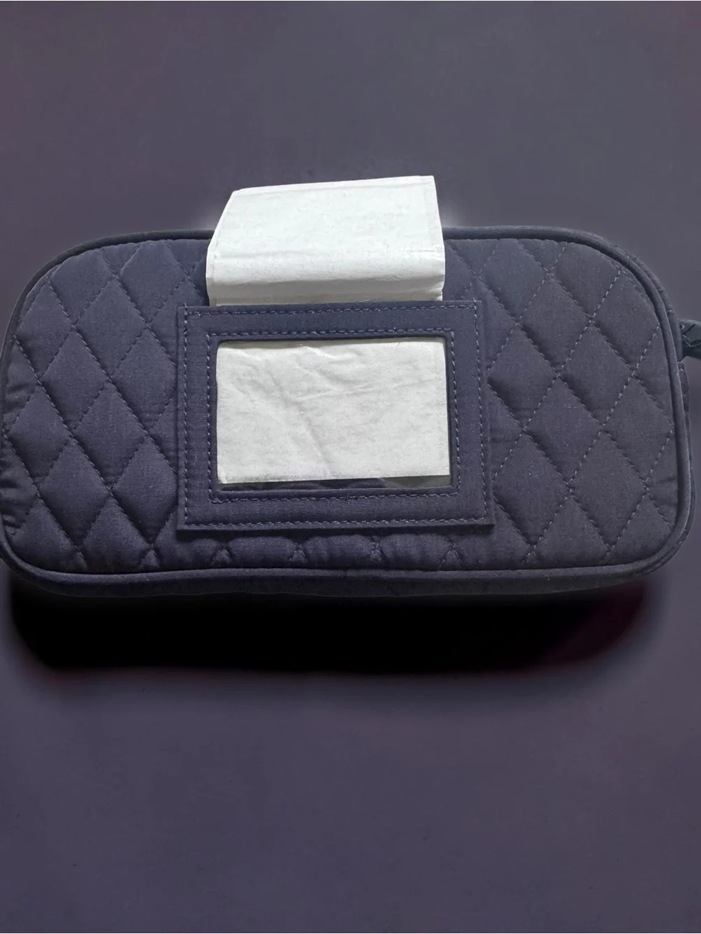 Vera Bradley navy blue quilted travel case NWOT